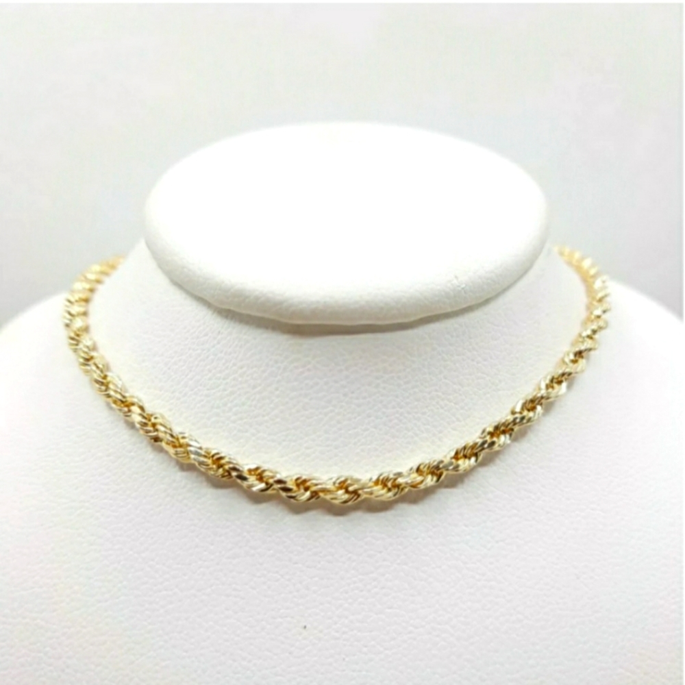 14K  ITALIAN YG 24"INCH UNISEX ROPE CHAIN NECKLACE